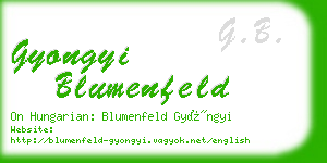 gyongyi blumenfeld business card
